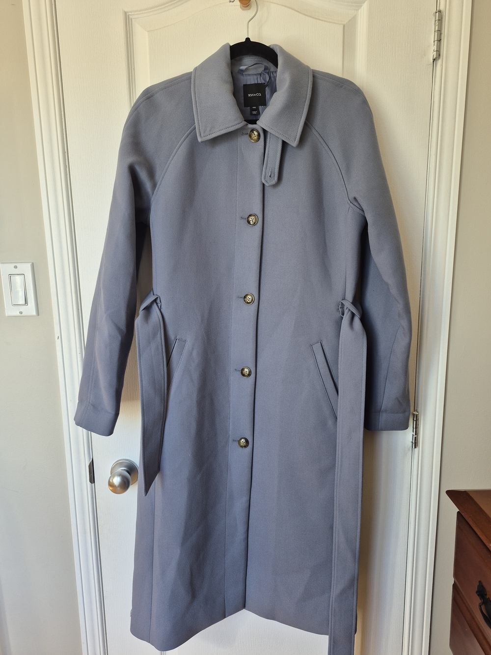 Twill Trench Coat Classic Fit with Removeable Belt - Picture 4 of 8